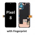  Google Pixel 8 LCD / OLED touch screen with frame and fingerprint  (Original Service Pack) [Black] G949-00555-01